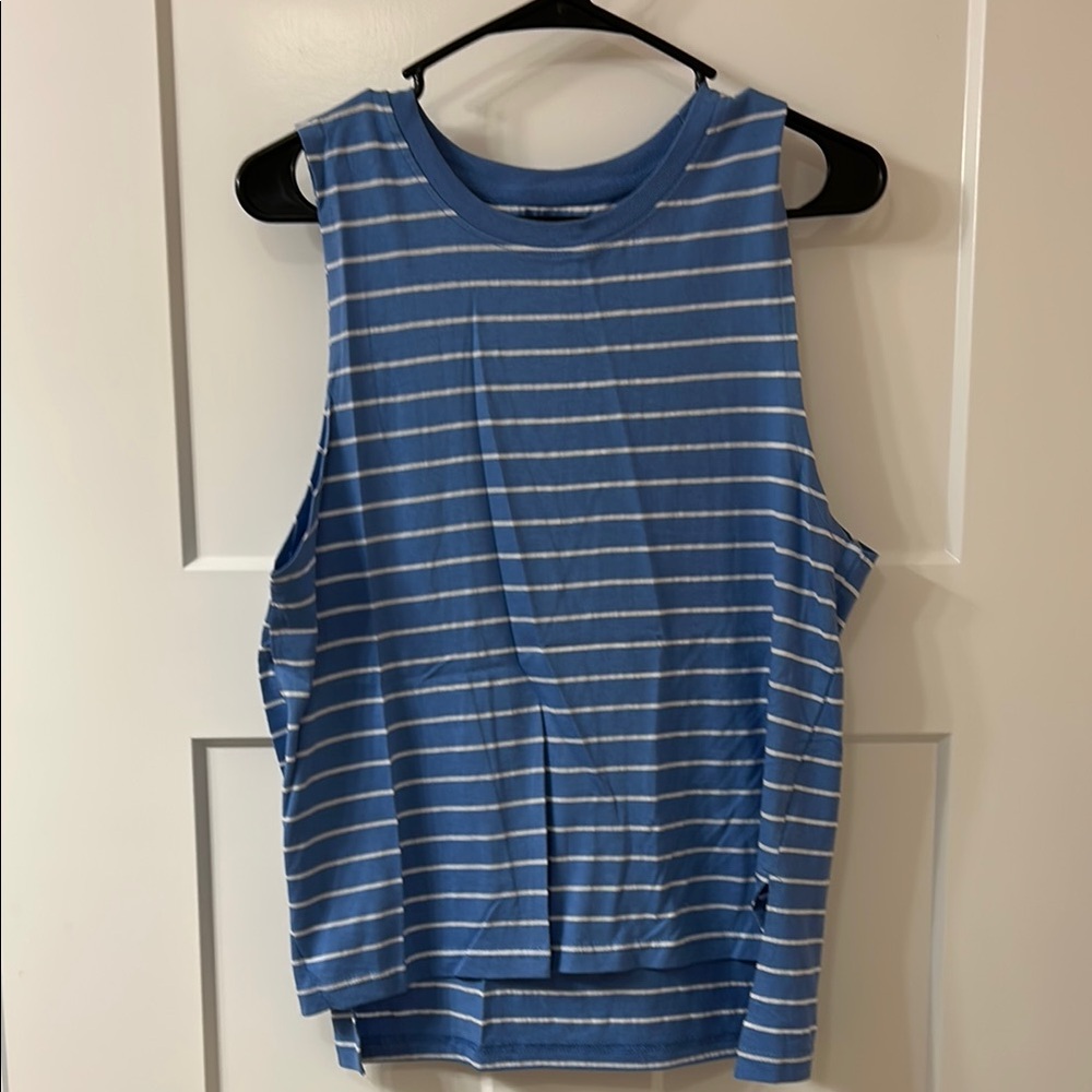 Blue Striped Sleeveless Top